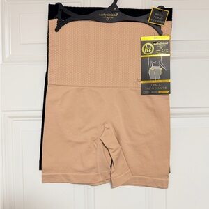 Kathy Ireland Nude and Black 2-Pack Thigh Shaper Set